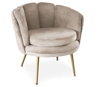 Fauteuil arrondi Brenda Velours Taupe