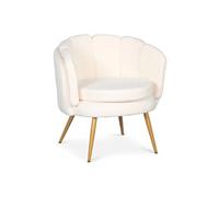 Fauteuil Arrondi en Bouclette Dabren 80cm Beige Beige G