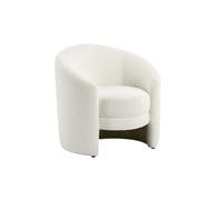 Fauteuil arrondi en tissu bouclette blanc RUOTO Blanc