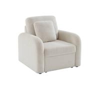 Fauteuil arrondi tissu bouclette Milano