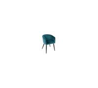 Fauteuil - ATMOSPHERA - Marlo - Tissu velours - Relaxation - Bleu canard