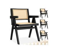 Fauteuil avec accoudoirs design rétro inspiré des années 50 Lot de 4 noir