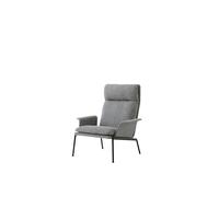 Fauteuil avec Accoudoirs et Dossier Haut Muno LN17 Noir Chaud /Hallingdal 0126