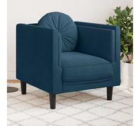 vidaXL Fauteuil avec coussin bleu velours