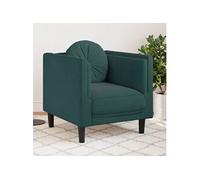 vidaXL Fauteuil avec coussin vert foncé velours Vert G
