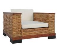 Fauteuil avec coussins Marron Rotin naturel Marron G