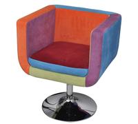 Fauteuil Avec Design De Patchwork Cube Tissu Multicolore
