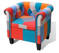 Fauteuil Avec Design De Patchwork Tissu Multicolore