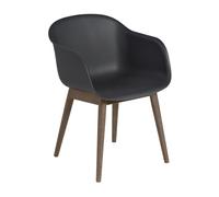 Fauteuil avec piètement en bois recyclé Fiber Chair WxHxD 54,5x77x56cm