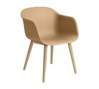 Fauteuil avec piètement en bois recyclé Fiber Chair WxHxD 54,5x77x56cm