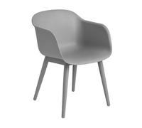 Fauteuil avec piètement en bois recyclé Fiber Chair WxHxD 54,5x77x56cm