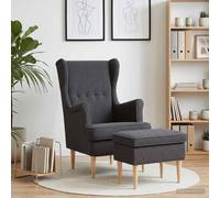 Fauteuil avec pouf 2 pc Bouclé Mobilier de salon Tissu Bouclé moderne vidaXL vid