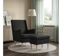 Fauteuil avec pouf 2 pc Tissu Ensemble de fauteuils Assise salon maison vidaXL v
