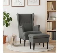 Fauteuil avec pouf 2 pc Tissu Ensemble de fauteuils Combos repose-pieds vidaXL v