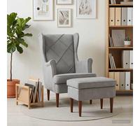 Fauteuil avec pouf 2 pc Velours Ensemble de fauteuils Chaise en velours vidaXL v