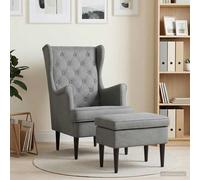 Fauteuil avec pouf 2 pc Velours Ensemble de fauteuils moderne intérieur vidaXL v