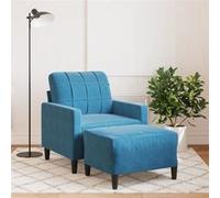 Fauteuil avec repose-pied Gris foncé 60 cm Velours chaise de canapé vidaXL