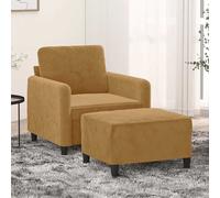 Fauteuil avec repose-pied Bleu 60 cm Velours canapé fauteuil vidaXL