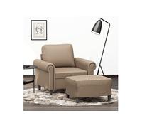 Fauteuil avec repose-pied Cappuccino 60 cm Similicuir canapé fauteuil vidaXL