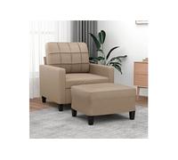 Vidaxl Fauteuil Avec Repose-Pied Cappuccino 60 Cm Similicuir