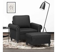 vidaXL Fauteuil avec repose-pied Cappuccino 60 cm Similicuir