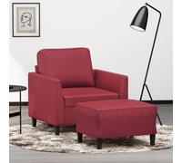 Fauteuil avec Repose-pied Chaise Siège Salle de Séjour 60 cm Similicuir vidaXL