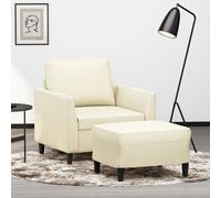 Fauteuil avec Repose-pied Chaise Siège Salle de Séjour 60 cm Similicuir vidaXL