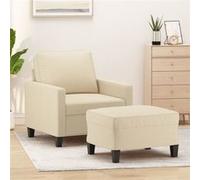 Fauteuil avec repose-pied Gris clair 60 cm Tissu canapé fauteuil vidaXL