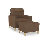 Fauteuil avec repose-pied en Tissu Marron 60 cm