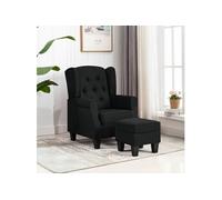 Fauteuil avec Repose-pied Gris Clair Tissu Salon Maison Intérieur vidaXL