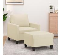 Fauteuil avec repose-pied Gris 60 cm Similicuir canapé fauteuil vidaXL