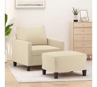 Fauteuil avec repose-pied Gris clair 60 cm Tissu canapé fauteuil vidaXL