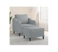 vidaXL Fauteuil avec repose-pied Gris clair 60 cm Tissu3201127 Gris clair G