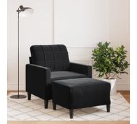 Vidaxl Fauteuil Avec Repose-Pied Noir 60 Cm Velours Noir