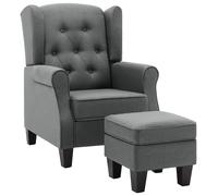 Fauteuil Avec Repose-Pied Gris Clair Tissu - Vidaxl Gris
