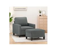 Fauteuil avec repose-pied Gris clair 60 cm Tissu canapé fauteuil vidaXL