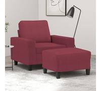 Fauteuil avec repose-pied Gris foncé 60 cm Tissu canapé fauteuil vidaXL