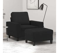 Fauteuil avec repose-pied Gris foncé 60 cm Tissu canapé fauteuil vidaXL