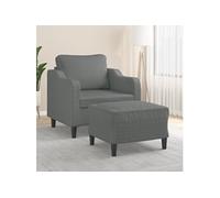 Fauteuil avec repose-pied Gris foncé 60 cm Tissu3201128