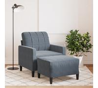 vidaXL Fauteuil avec repose-pied Velours 3278258 Gris foncé 60 cm