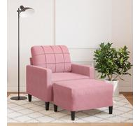 Vidaxl Fauteuil Avec Repose-Pied Rose 60 Cm Velours Rose