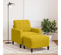 Vidaxl Fauteuil Avec Repose-Pied Jaune 60 Cm Velours Jaune