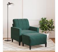 vidaXL Fauteuil avec repose-pied 60 cm Velours Vert foncé