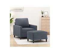 vidaXL Fauteuil avec repose-pied Gris foncé 60 cm Velours3201046 Gris foncé G