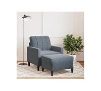 vidaXL Fauteuil avec repose-pied Velours 3278258 Gris foncé 60 cm