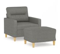 Fauteuil avec Repose-Pied Gris foncé en Tissu 60 cm Assise Confortable Structure Robuste canapé modulable Salon séjour Bureau scandinave Moderne