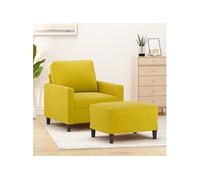 Fauteuil avec repose-pied jaune 60 cm velours3201051
