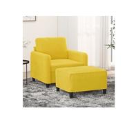 Fauteuil avec repose-pied jaune 60 cm velours3201170
