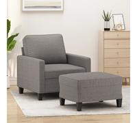 Fauteuil avec repose-pied Jaune clair 60 cm Tissu canapé fauteuil vidaXL