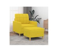 Fauteuil avec repose-pied Jaune clair 60 cm Tissu3200998